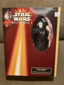 Vestido de Viaje Star Wars Reina Amidala Negro 1999 Retrato Ed Muñeca Hasbro Sellado - Imagen 1 de 10
