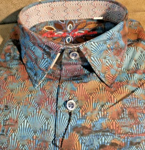 NWT Robert Graham men's M Long Sleeve Button Down Shirt Fancy Abstract Art Class - Picture 1 of 19