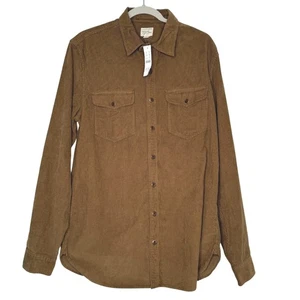 J.Crew Re-Imagined Brown Corduroy Button-Up Shirt Men's MT Long Sleeve NWT - Picture 1 of 8