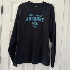 Jacksonville Jaguars T Shirt Mens Size XL Long Sleeve Black Teal Football Reebok - Picture 1 of 8
