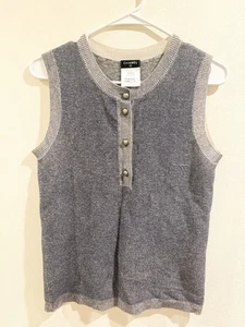 Auténtica Chanel Tank Blusa Camisa Top Talla 38  - Imagen 1 de 6