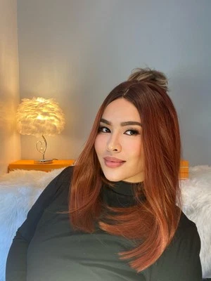 High Quality Synthetic Wig High Heat Fibre 18” Length Colour Auburn Copper — 第 1/4 张图片