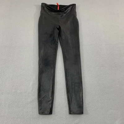 Spanx Leggings Womens Medium Black Faux Leather High Rise Tummy Control Shaping - Image 1 of 4