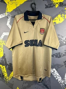 Arsenal Jersey Away football shirt 2001 - 2002 Gold SEGA Nike Men Size L ig93 - Picture 1 of 10