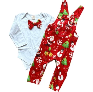Neu Baby Jungen Boutique Weihnachten Feiertage Fliege Body & Overall - 12-18 Monate - Bild 1 von 1
