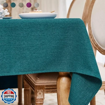 WAITER TREE Table Cloth Rectangle Table Cover 55x95 Inch Faux Lin - Image 1 of 4