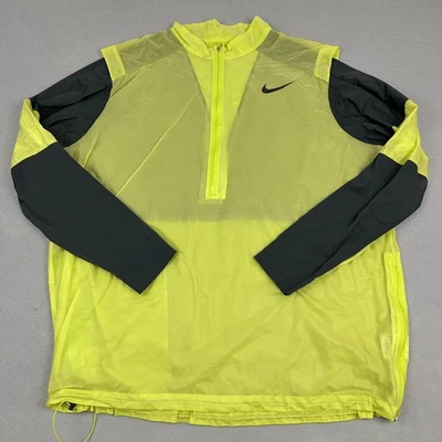 Chaqueta de golf Nike para hombre 2XL amarilla Hyperadapt 1/2 cremallera capucha resistente al viento y al agua Foto 1 de 4