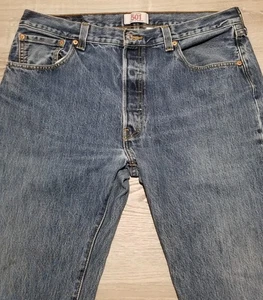 Levi's 501 Jeans Mens 36x36 Blue Straight Leg Button Fly Denim Medium Wash - Picture 1 of 6