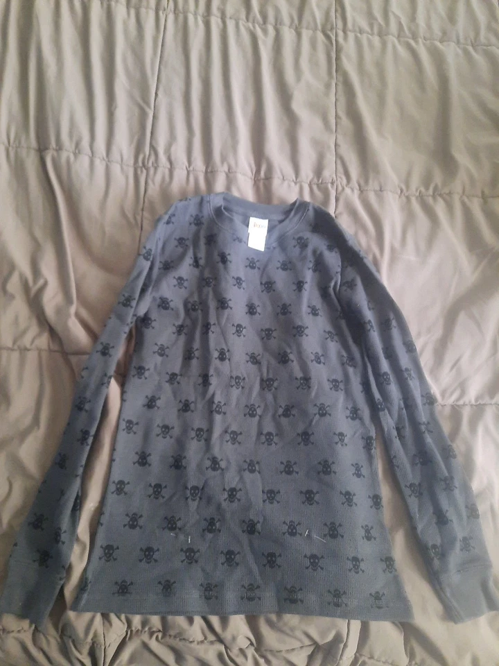 Circo Gray And Black  Skull Thermal Shirt and pants set  Size 12-14 - Image 1 of 4