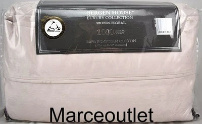 Bergen House 1000 Hilos Algodón Tejido Floral Vid Juego de Sábanas COMPLETO Rubor Foto 1 de 4