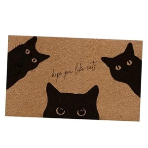 Funny Black Cat Door Mat Cute Welcome Mat Hope You Like Cats Doormat Funny - Picture 1 of 8