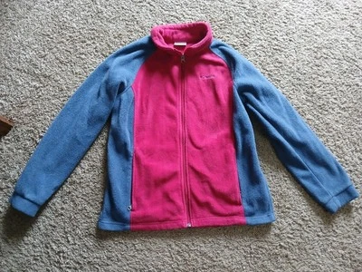 Chaqueta Columbia Niñas Talla XL 18/20 Cremallera Completa Vellón Borgoña y Azul Foto 1 de 4