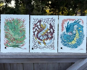 Pokai Gaku Pokemon Parodia Arte Yeuh Serigrafías Gyarados, Rayquaza, Giratina - Imagen 1 de 2