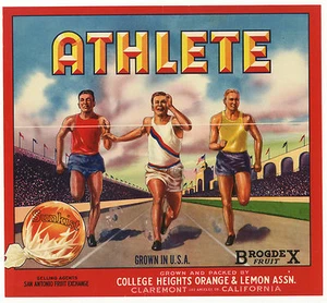*Original* ATHLETE Claremont College Track Runner Sports Orange Label NOT A COPY - Picture 1 of 1