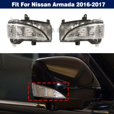 Par de luces de giro del espejo retrovisor indicador LED para Nissan Armada 2016-2017 Foto 1 de 4