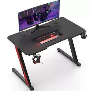 Gamingtisch Computertisch Gamer Tisch Gamingdesk Mit Halterung Z-Form 80x52x72cm - Bild 1 von 7
