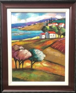 Brodinsky "Summer Splendor" Framed Hand Signed & # Serigraph on Wood Israel - Picture 1 of 4
