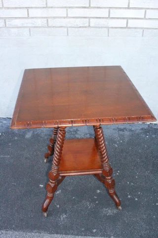 Great Hunzinger Style Solid Walnut American Made Carved Center Side End Table Cover