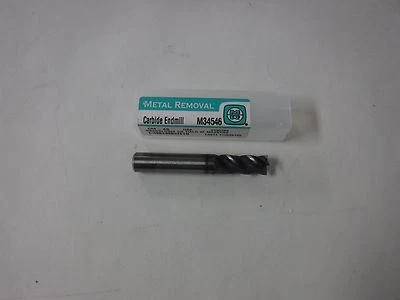 NEW WIDIA METAL REMOVAL M34546 End Mill, Carbide, TiAlN, 3/8, 4 FL, Sq End(T) - Image 1 of 4