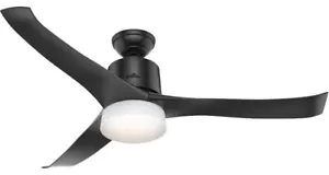 NEW HUNTER 59375 54" Matte Black 3 Blade 4 Speed LED WiFi Indoor Ceiling Fan - Picture 1 of 1