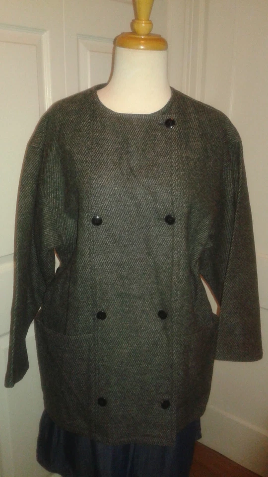 Abrigo de coche Finity de tweed para mujer negro y gris talla 12, brazos anchos. Excelente estado.  Foto 1 de 4