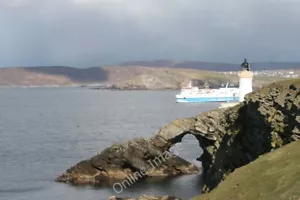 Photo 6x4 The natural arch at the Bressay light with Northlink Ferry Hro c2010 - Picture 1 of 1