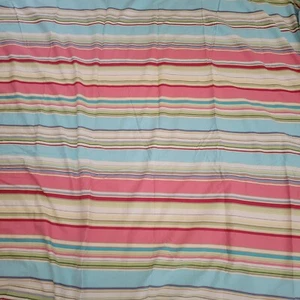 NWOT Pottery Barn Teen Kids Full Queen Duvet Stripe Pink Aqua Summer Beach House - Picture 1 of 6