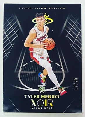 2019-20 Panini Noir Tyler Herro Association Edition Holo Silver /25 Rookie RC - Image 1 of 2