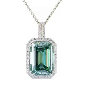RARE 15.10 Ct Blue Treated Diamond Solitaire Pendant, Amazing Shine & Luster - Picture 1 of 9