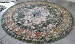 F GREN / L BLUE 9'-0" x 9'-0" Back Stain Rug Reduced Price 1172741232 MNC243F-9R - Picture 1 of 4