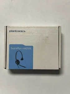 Plantronics SupraPlus HW251N Czarny zestaw słuchawkowy z pałąkiem na głowę. Nowy w otwartym pudełku. - Zdjęcie 1 z 3