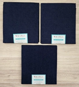 3 Waverly FAT QUARTER 18" x 21" Blue with White Pin Dot Fabric - Picture 1 of 7