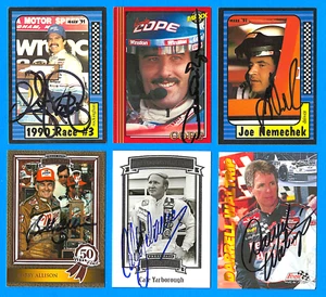 Lot of 6 NASCAR LEGENDS *Authentic AUTOGRAPHS* on MINT Collector Cards - NICE! - Picture 1 of 2