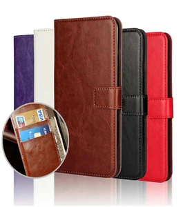 Flip Wallet Leather Book Case  For iPhone 16 15 E 14 17 & Screen Glass Protector - Picture 1 of 4