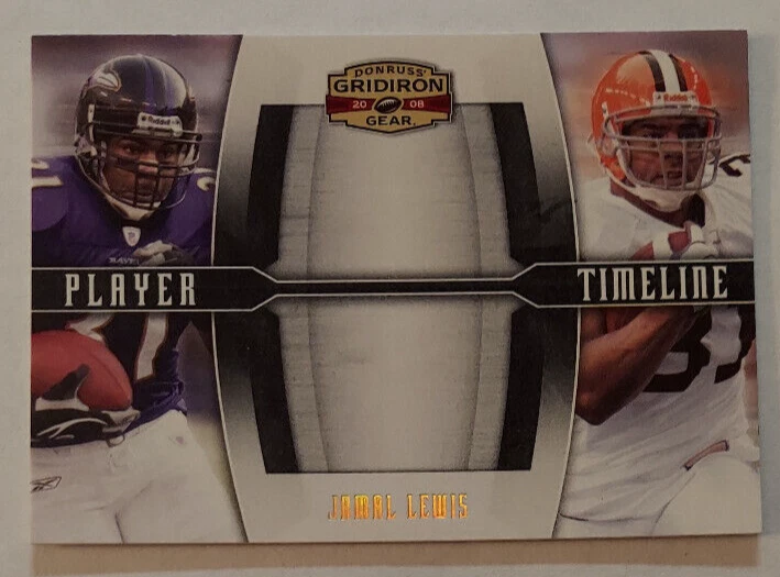 Jamal Lewis (Ravens,Browns)2008 Gridiron Gear Player Timeline GOLD Holofoil /100 - Image 1 of 1