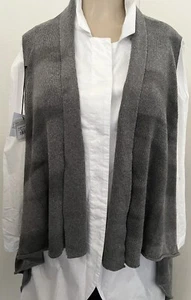 Sarah Pacini Pullover Weste, ONE SIZE, 90% Baumwolle 10% Kaschmir, grau, ITALY MADE, Neu mit Etikett - Bild 1 von 9