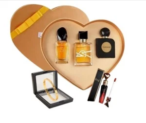 Mother's Day Gift set Luxurious Perfume set +waterproof Lipgloss+ Gold Bracelet - Picture 1 of 4