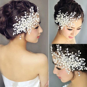 Pettine capelli sposa perle accessori capelli matrimonio copricapo donna gioielli capelli - Foto 1 di 11
