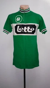 Cycling Vintage shirt Jersey Bike Lotto Exlan Team 70’s Retro Wool Green Size M - Picture 1 of 11