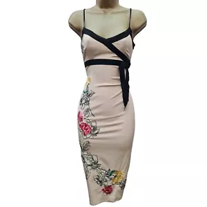 Exquisites Bleistiftkleid Karen Millen Vintage creme Seide bestickt Blumen UK 14 - Bild 1 von 4