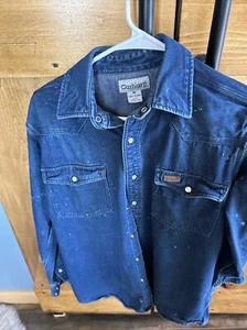 Camisa de mezclilla para hombre Carhartt con botones a presión mediana - Imagen 1 de 13
