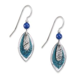 Silver Forest Silver-Tone & Blue Denim Dangle Earrings