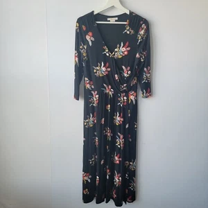 Boden womens Francesca Jersey Midi Dress size 8R 3/4 sleeve Black - Picture 1 of 9