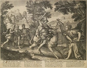 ETCHING GRAVURE ACQUAFORTE BULINO VISSCHER Claes Jansz "Balaam e Angelo o Asino" - Imagen 1 de 5