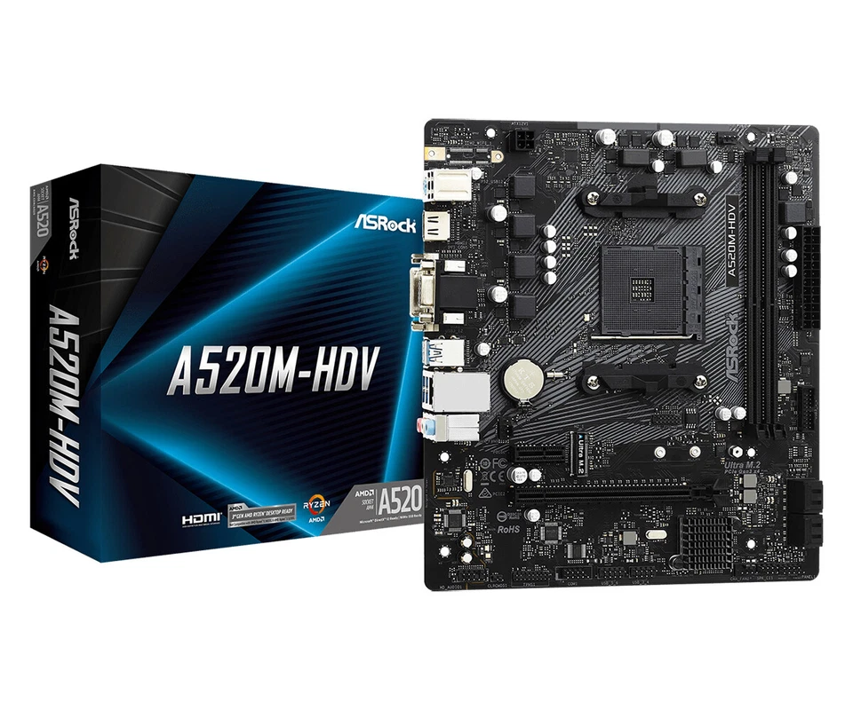 Scheda madre ASRock AMD A520 AM4 Micro ATX DDR4-SDRAM - Immagine 1 di 1