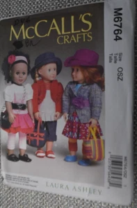McCALL'S PATTERN M6764 Boho Mod AMERICAN GIRL CLOTHES for 18"DOLL UNCUT - Picture 1 of 2