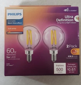 Philips Warm Glow 60W Equivalent Soft White A19 Medium Dimmable LED Light Bulb - Picture 1 of 2
