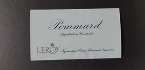 etiquette orig. Pommard, Leroy Wein Etikett wine label - Bild 1 von 1