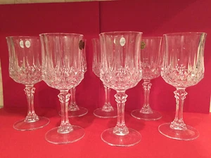 Vtg Cristal D'Arques-Durand Cordial (7) Glasses Wine 5.5" Crystal Longchamp - Picture 1 of 2