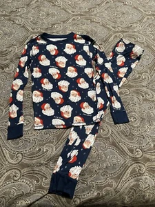 Old Navy 2pc Kid's Santa Pajama Set Size XL 12 Unisex Navy - Picture 1 of 5